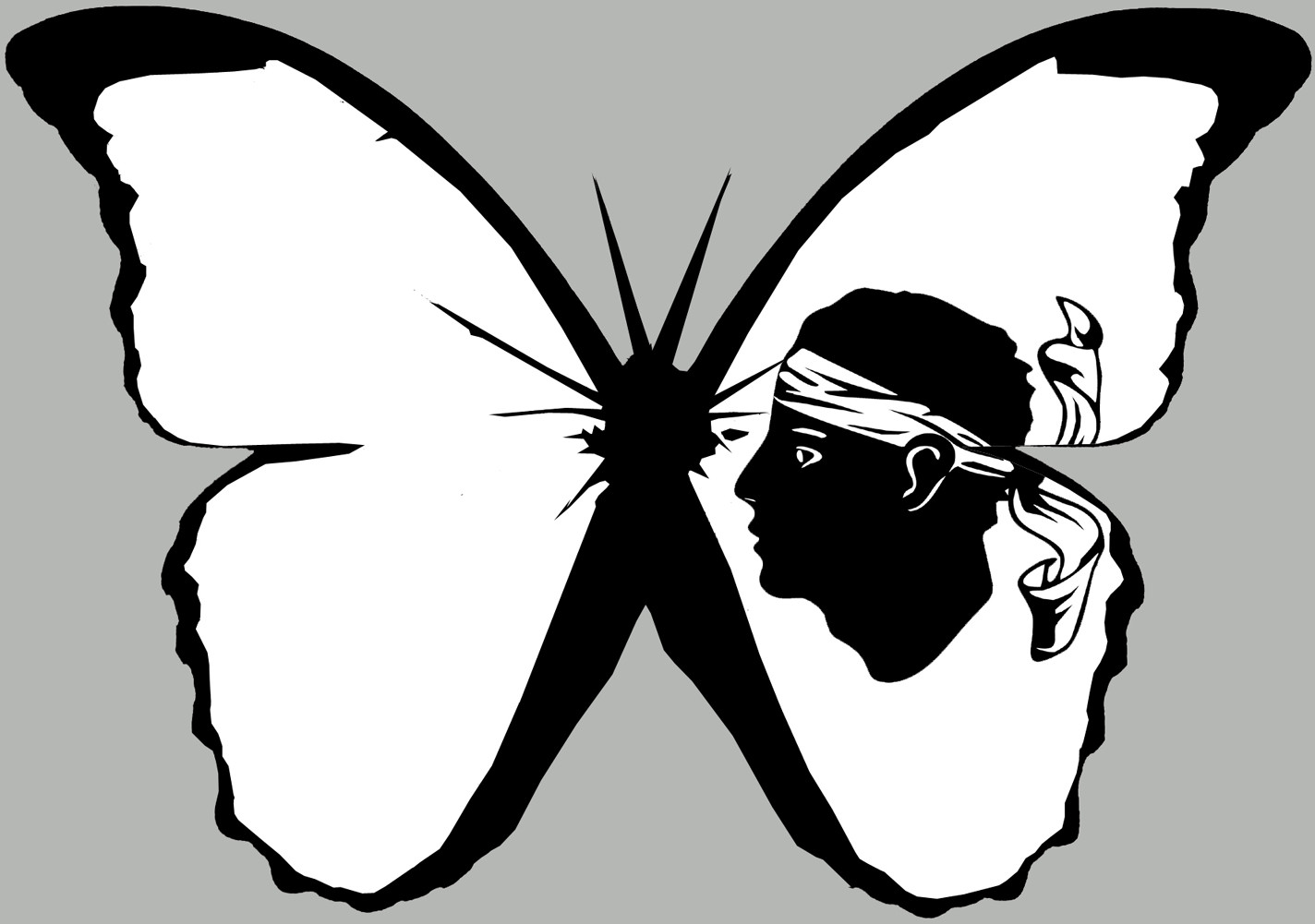 Effet papillon Corse (10x4.8) - Sticker/autocollant