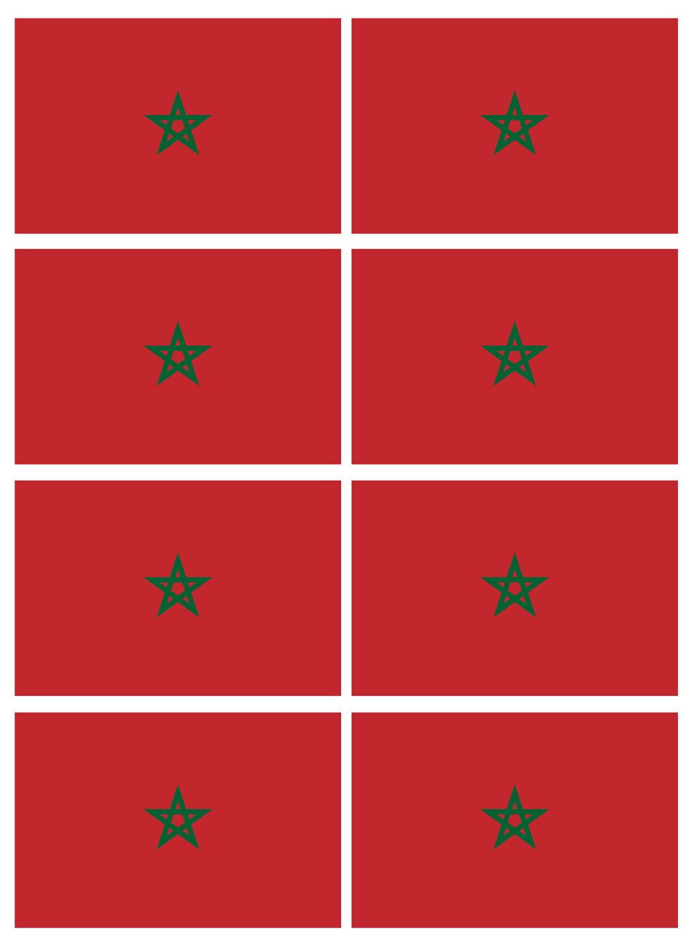 Drapeau Maroc (8 fois 9.5x6.3cm) - Sticker/autocollant