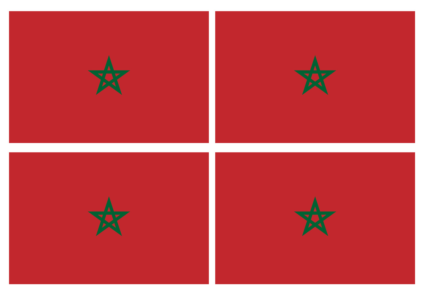 Drapeau Maroc (4 fois 9.5x6.3cm) - Sticker/autocollant