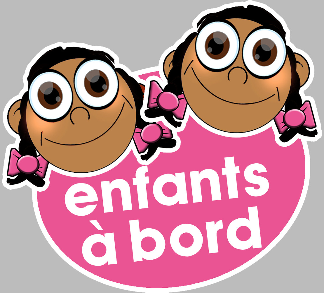 Enfants à bord filles méditerranéennes (15x13,5cm) - Sticker/autocollant