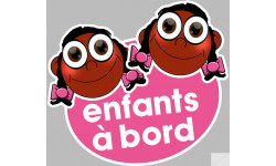 Enfants à bord filles afros (15x13,5cm) - Sticker/autocollant