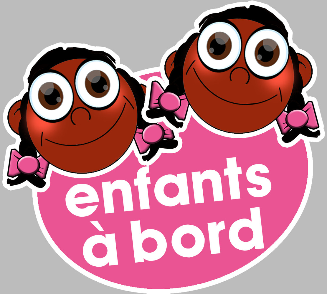 Enfants à bord filles afros (10x9cm) - Sticker/autocollant