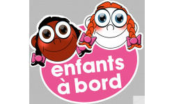 Enfants soeurs à bord filles mixtes (15x13,5cm) - Sticker/autocollant