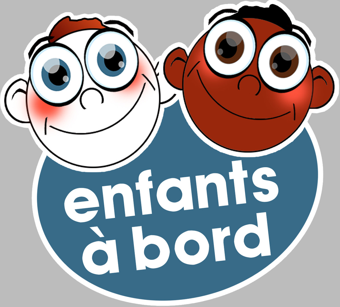 Enfants frères à bord garçon ( 15x13,5cm) - Sticker/autocollant