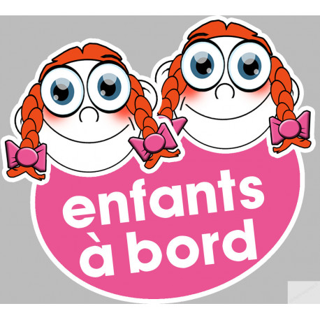 Enfants à bord soeurettes (10x9cm) - Sticker/autocollant