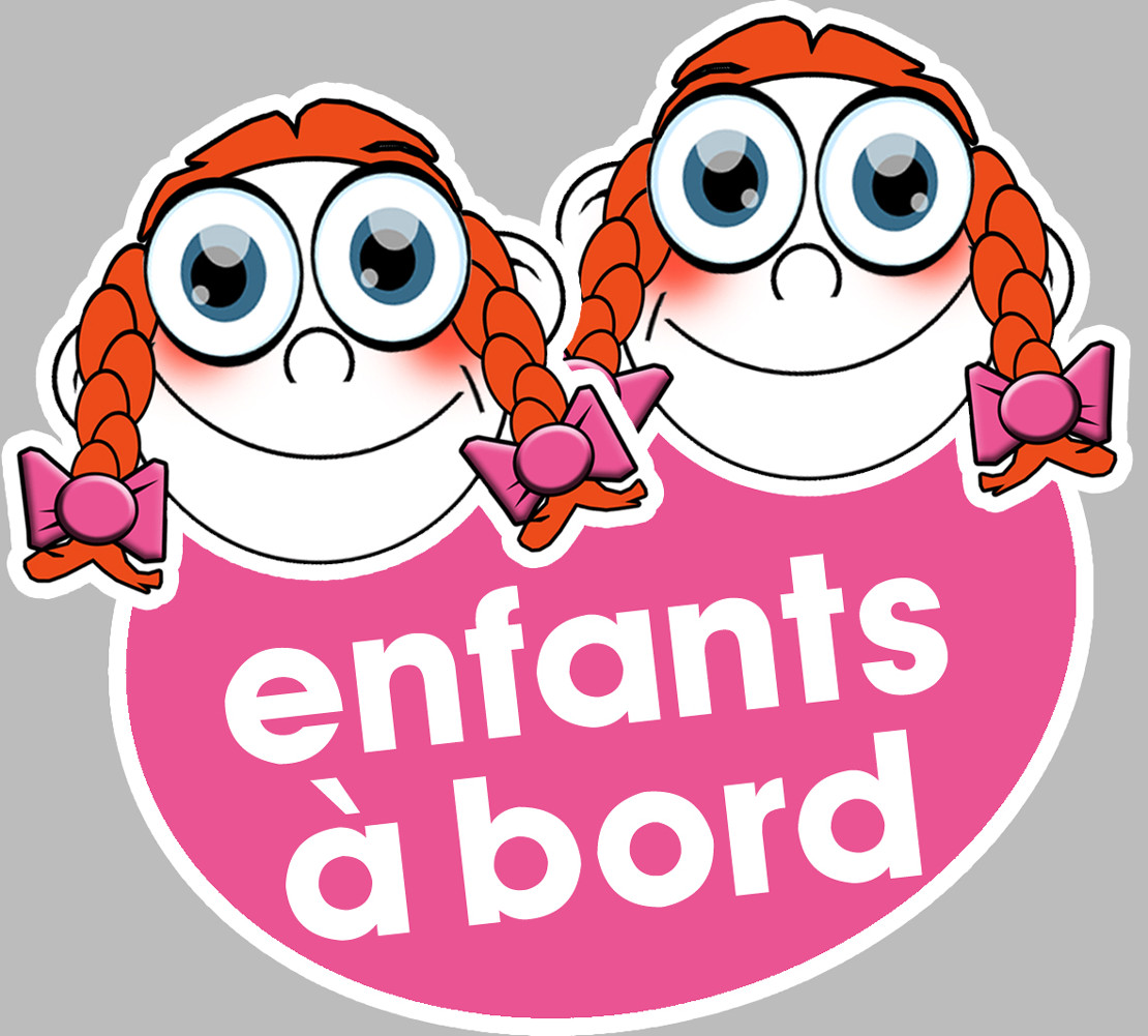 Enfants à bord soeurettes (10x9cm) - Sticker/autocollant