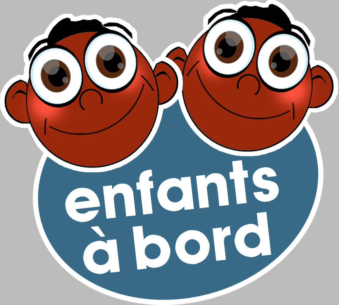 Enfants à bord deux frères (15x13,5cm) - Sticker/autocollant