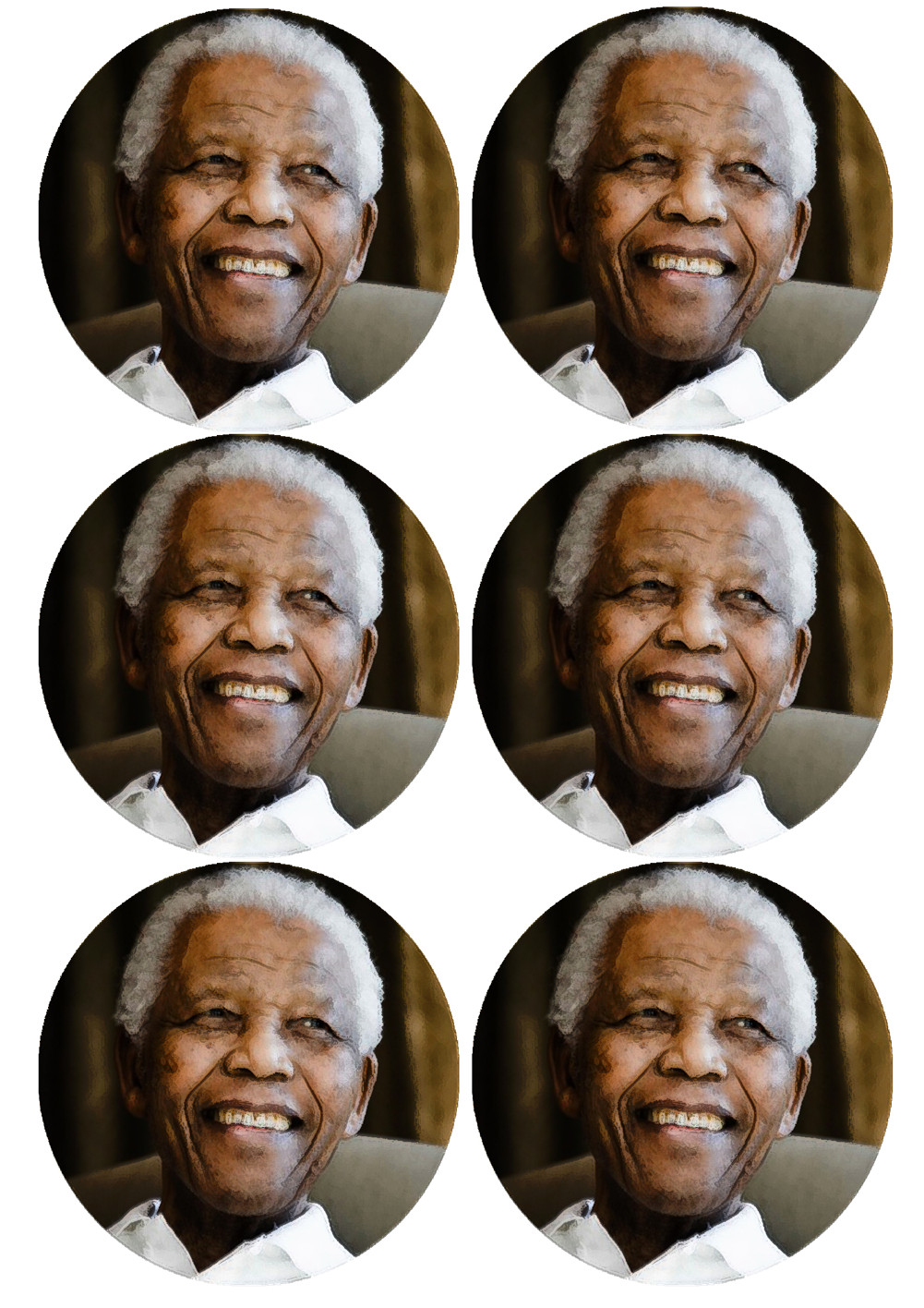 Nelson Mandela (6 fois 9cm) - Sticker/autocollant