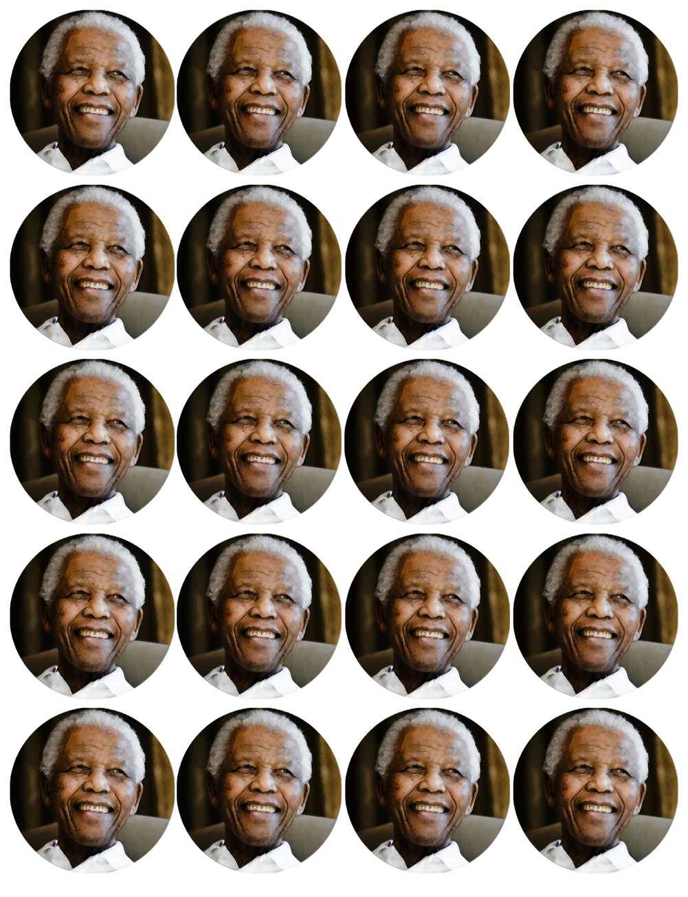 Nelson Mandela (20 fois 5cm) - Sticker/autocollant