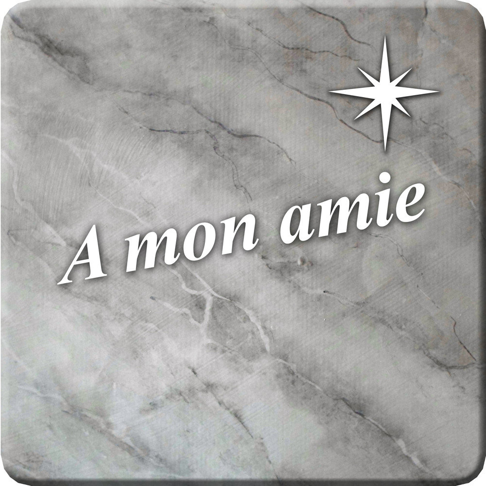 à mon amie marbre gris (10x10cm) - Sticker/autocollant