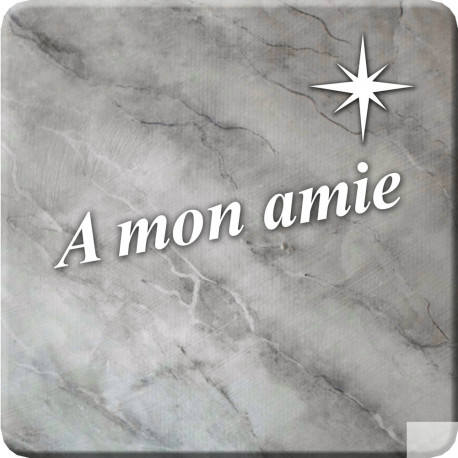 à mon amie marbre gris (20x20cm) - Sticker/autocollant