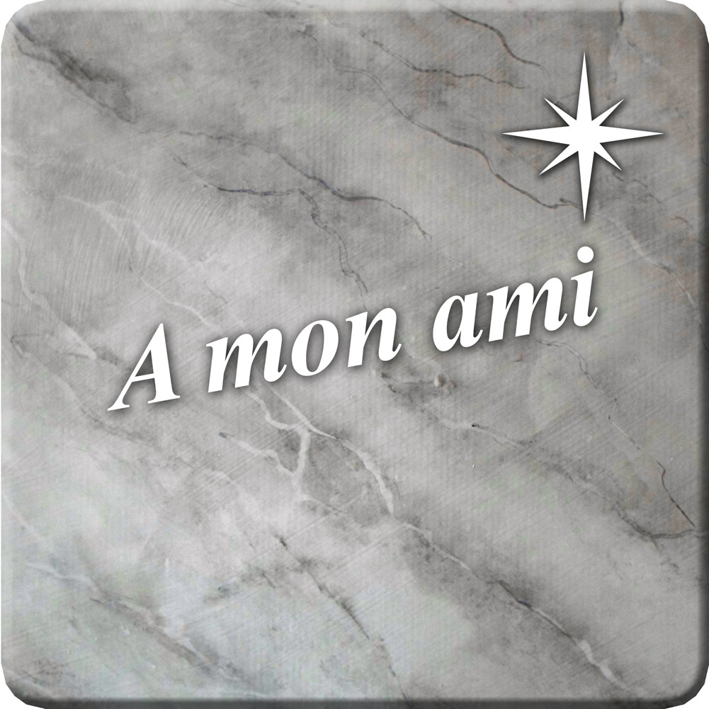 à mon ami marbre gris (15x15cm) - Sticker/autocollant