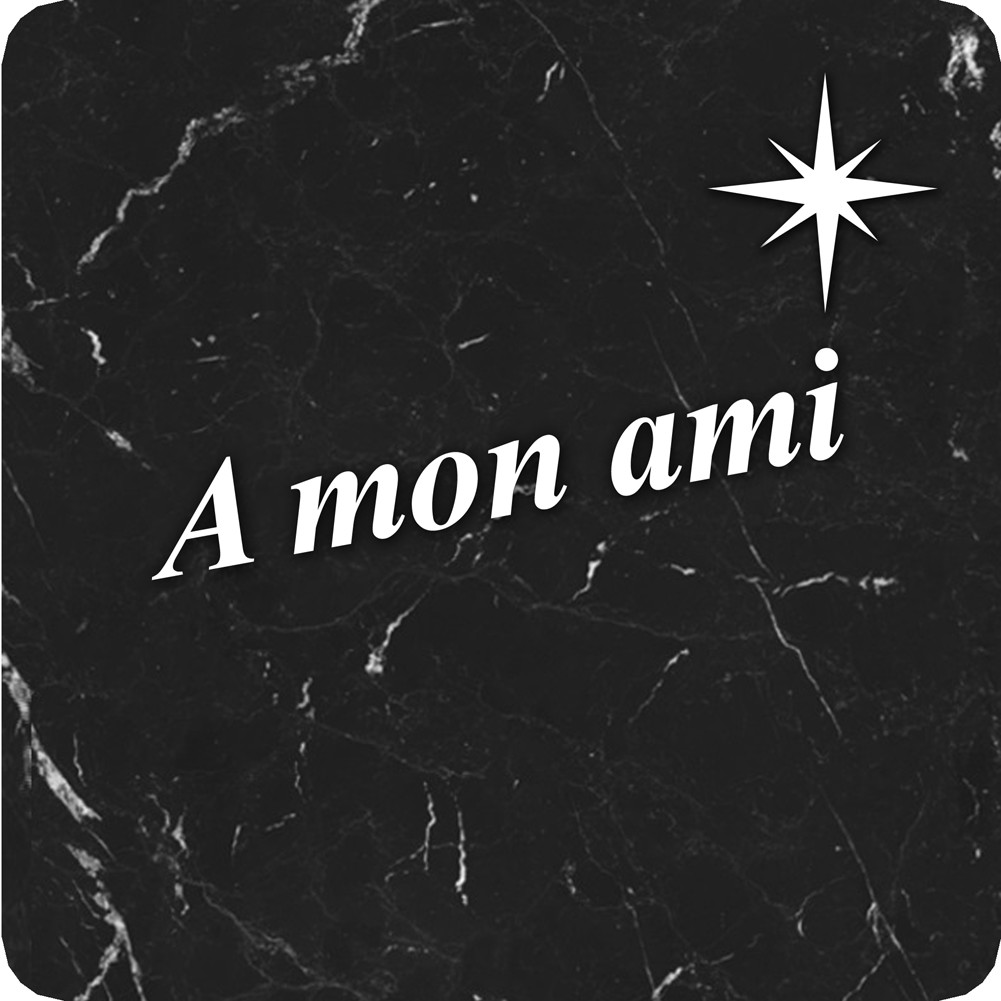 à mon ami marbre noir (20x20cm) - Sticker/autocollant