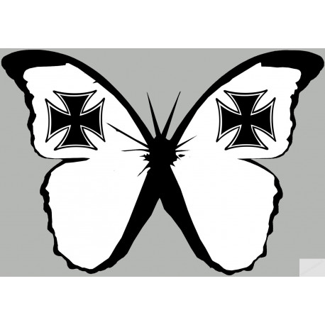 effet papillon Malte (10x7cm) - Sticker/autocollant