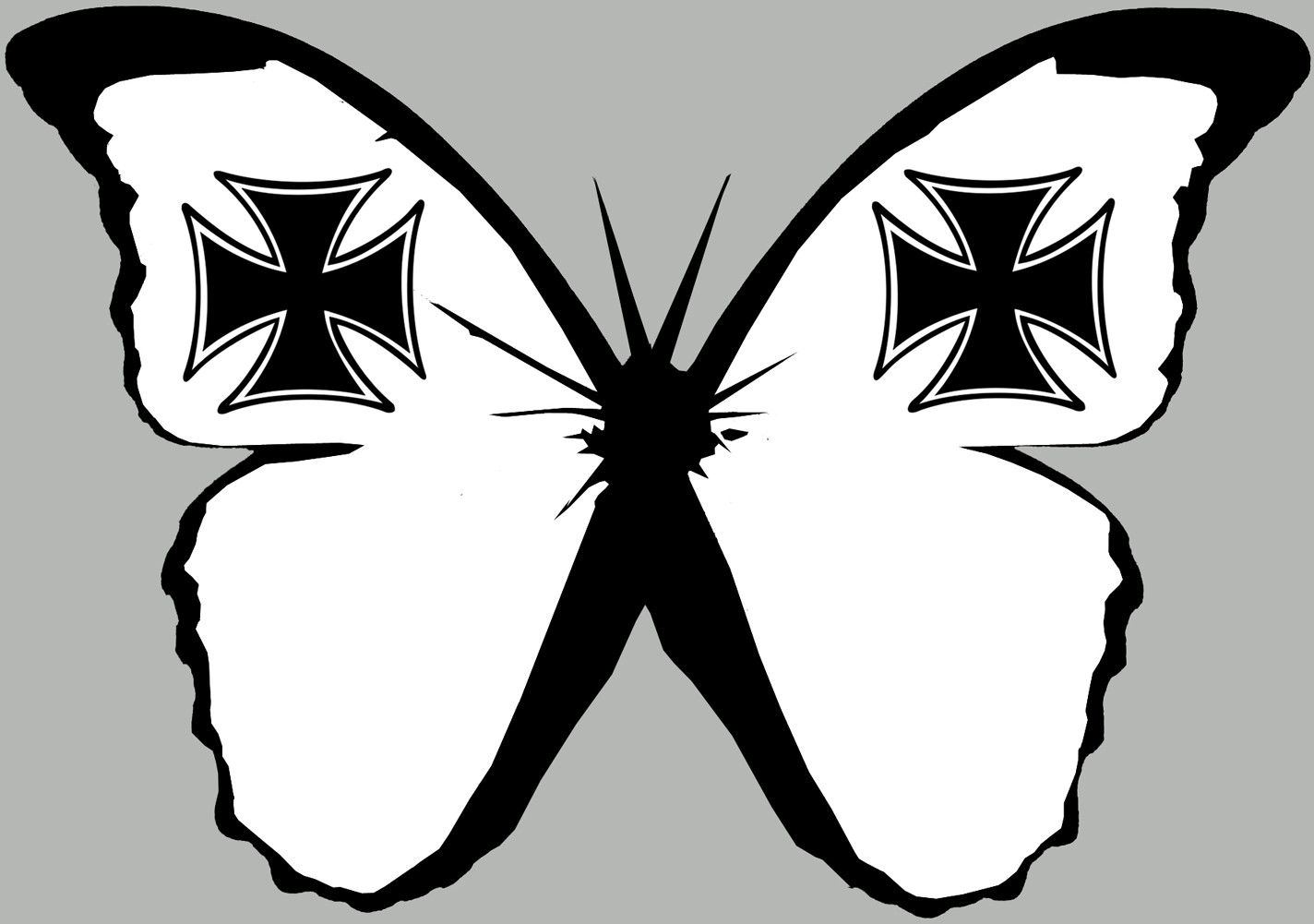 effet papillon Malte (10x7cm) - Sticker/autocollant