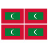 Drapeau Maldives (4 fois 9.5x6.3cm) - Sticker/autocollant