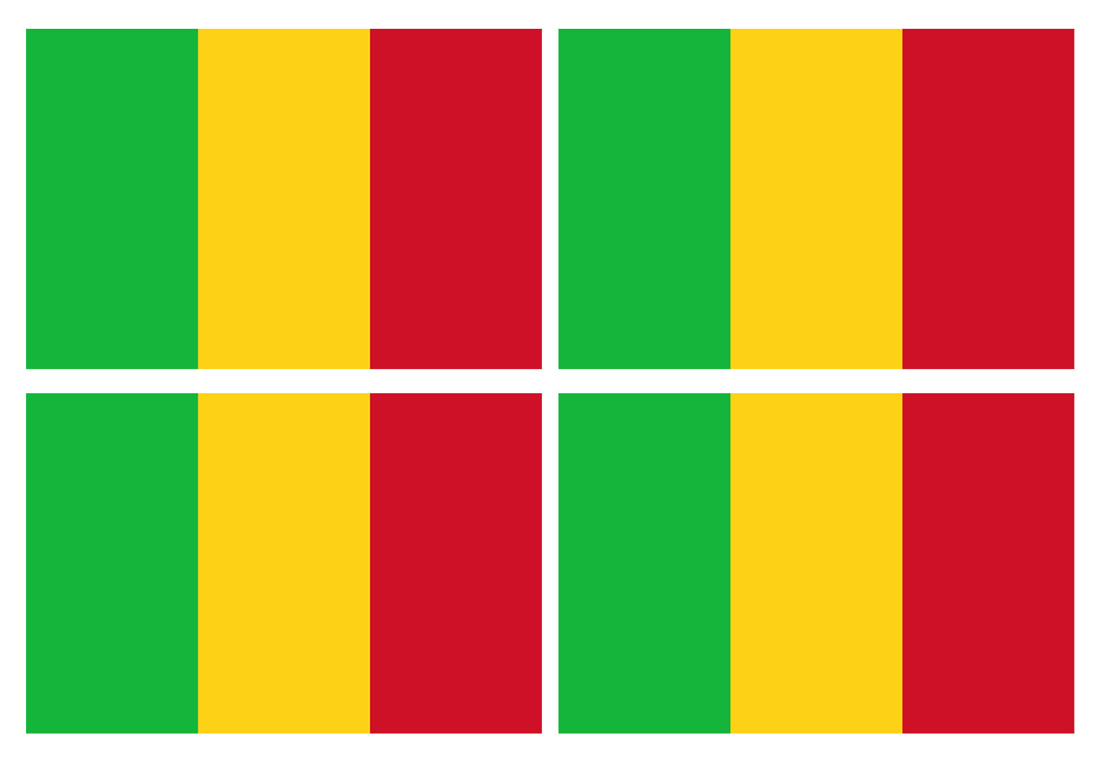 Drapeau Mali (4 fois 9.5x6.3cm) - Sticker/autocollant