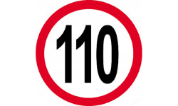 Disque de vitesse 110km/h rouge - 20cm - Sticker/autocollant