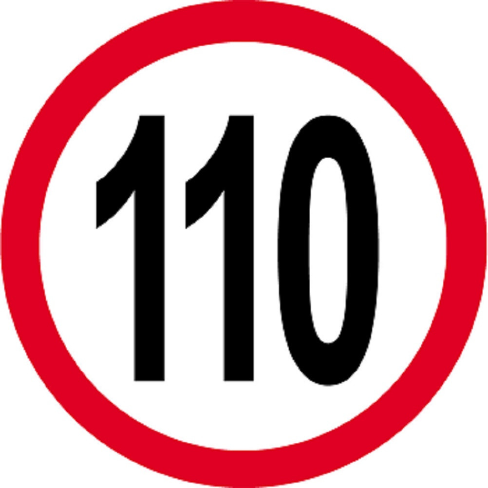 Disque de vitesse 110km/h rouge - 20cm - Sticker/autocollant