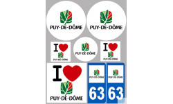 Puy-de-Dôme (8 autocollants variés) - Sticker/autocollant