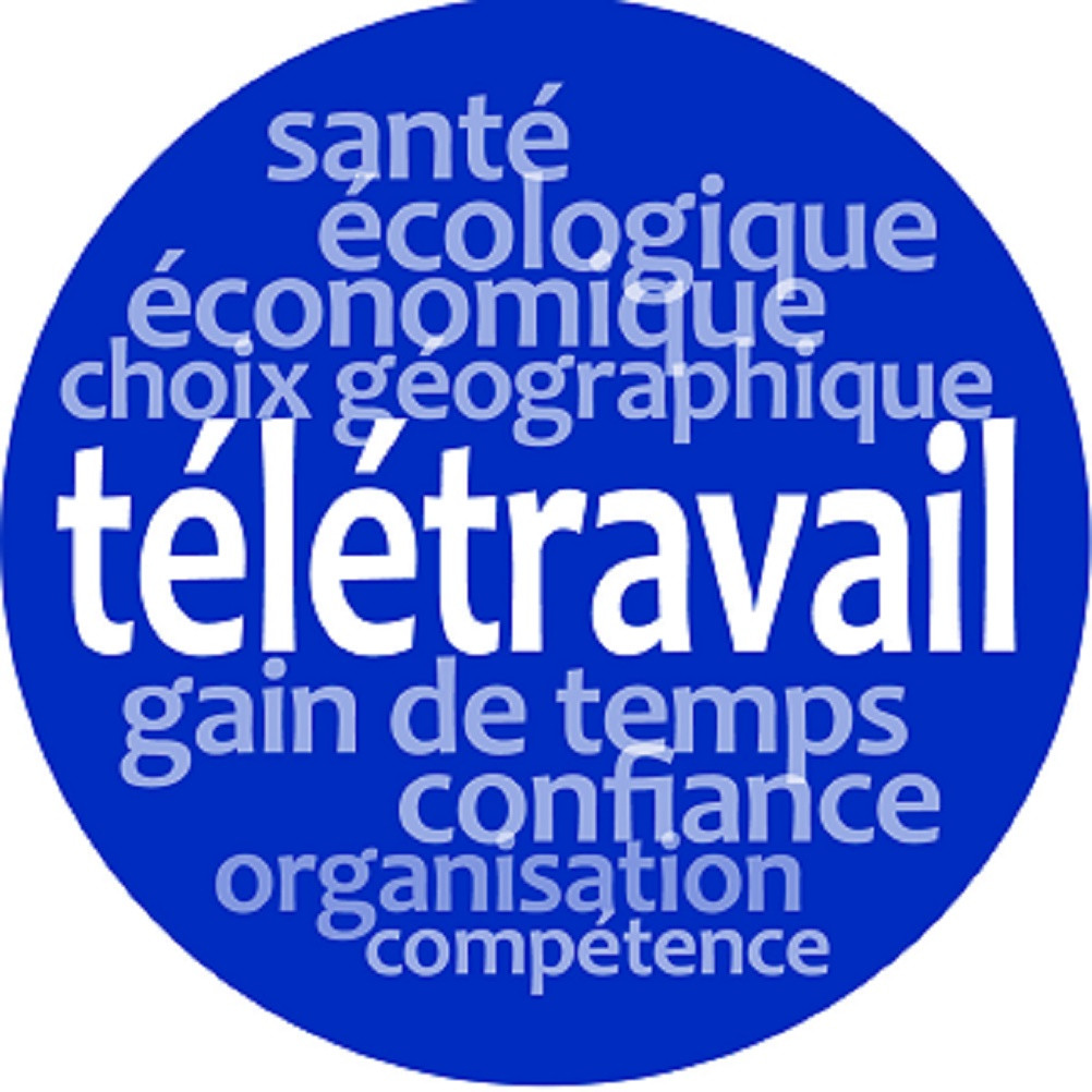 télétravail (10cm) - Sticker/autocollant