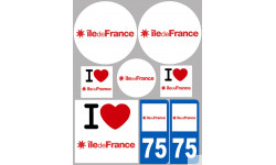 île de France (8 autocollants variés) - Sticker/autocollant