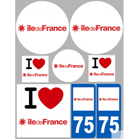 île de France (8 autocollants variés) - Sticker/autocollant