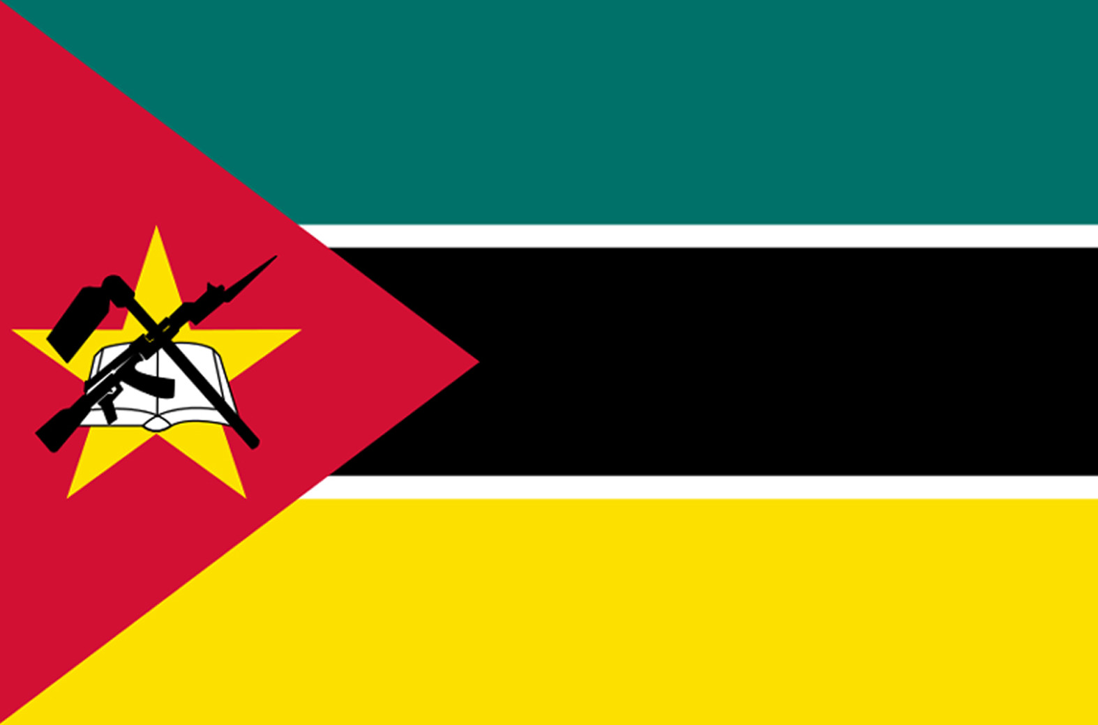 Drapeau Mozambique (19.5x13cm) - Sticker/autocollant