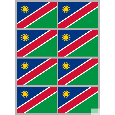 Drapeau Namibie (8 fois 9.5x6.3cm) - Sticker/autocollant