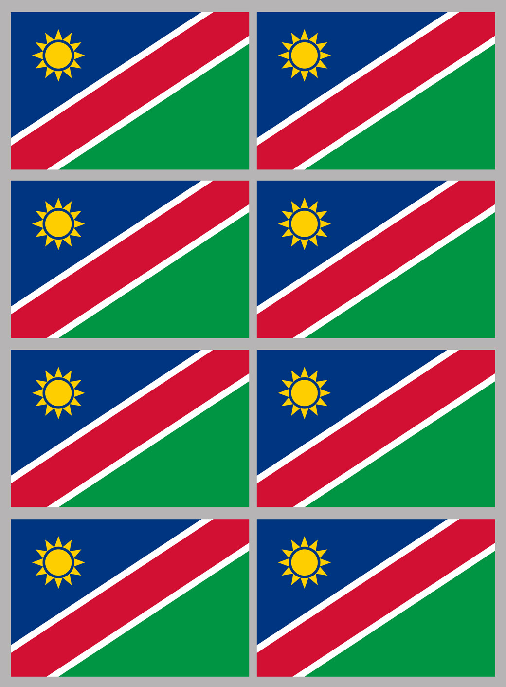 Drapeau Namibie (8 fois 9.5x6.3cm) - Sticker/autocollant