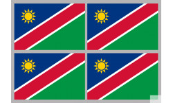 Drapeau Namibie (4 fois 9.5x6.3cm) - Sticker/autocollant