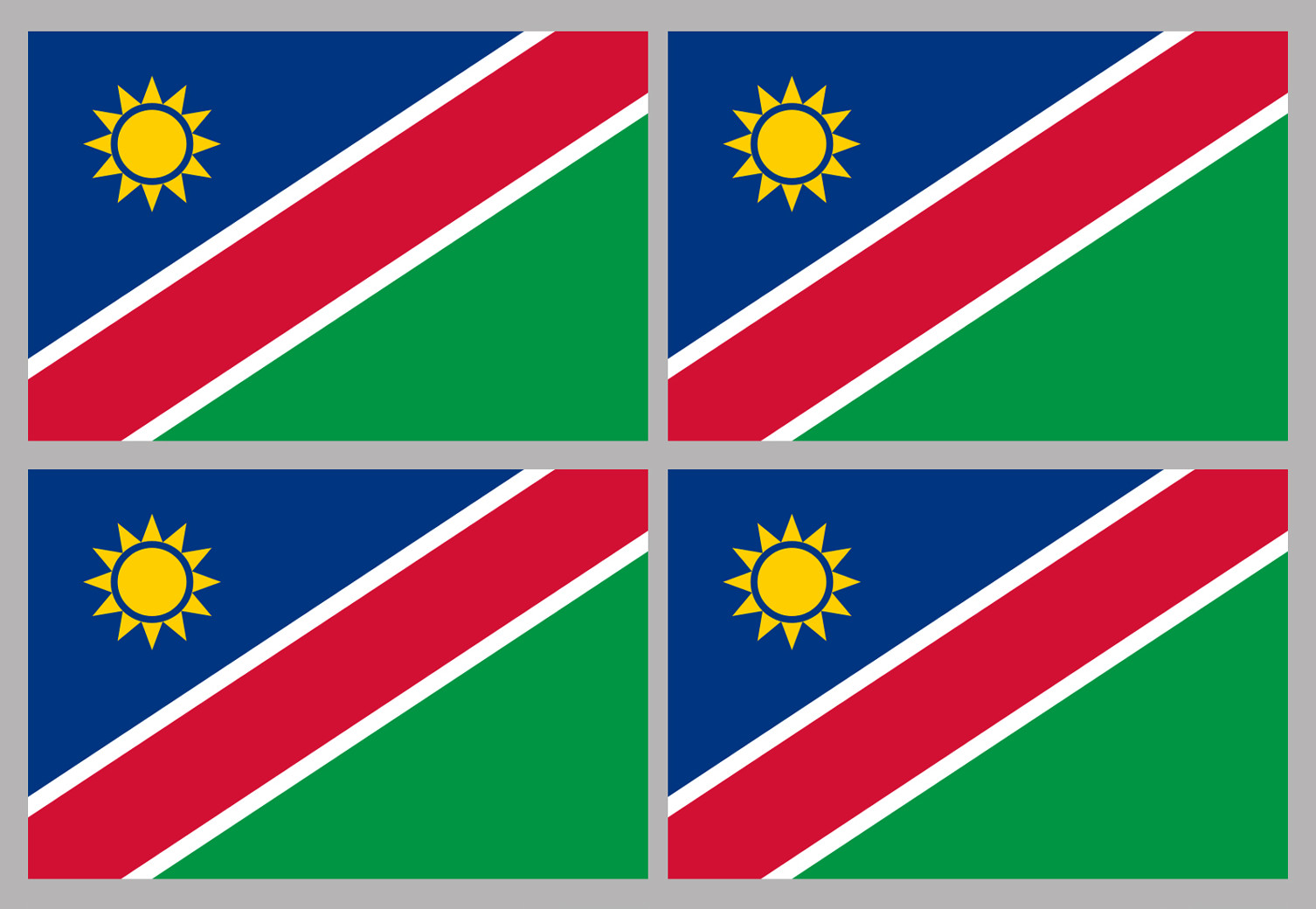 Drapeau Namibie (4 fois 9.5x6.3cm) - Sticker/autocollant