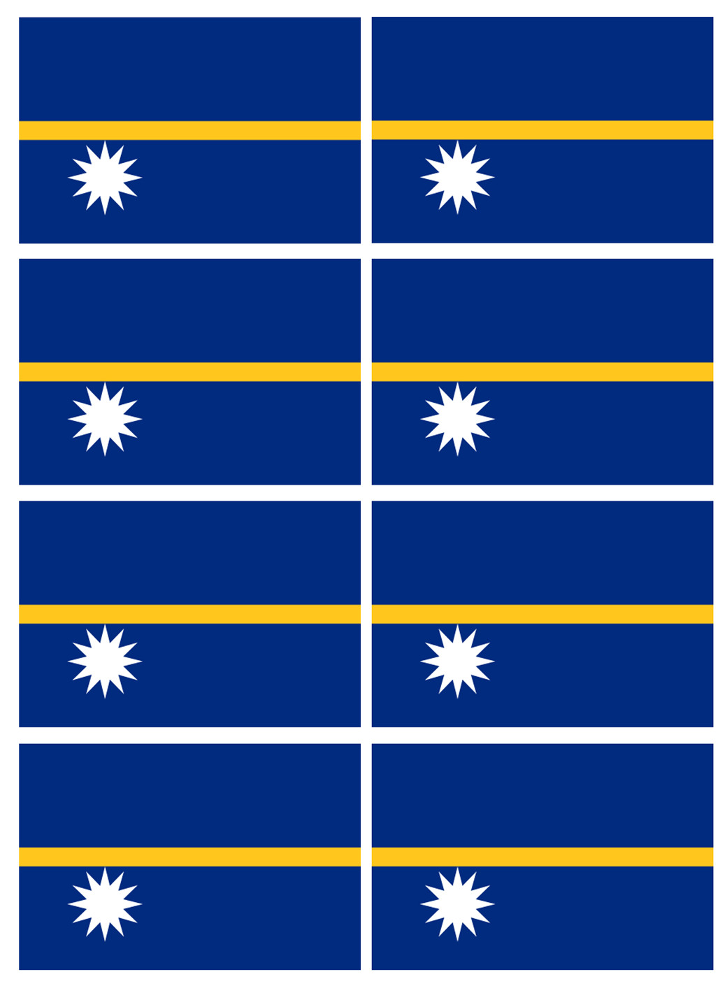 Drapeau Nauru (8 fois 9.5x6.3cm) - Sticker/autocollant