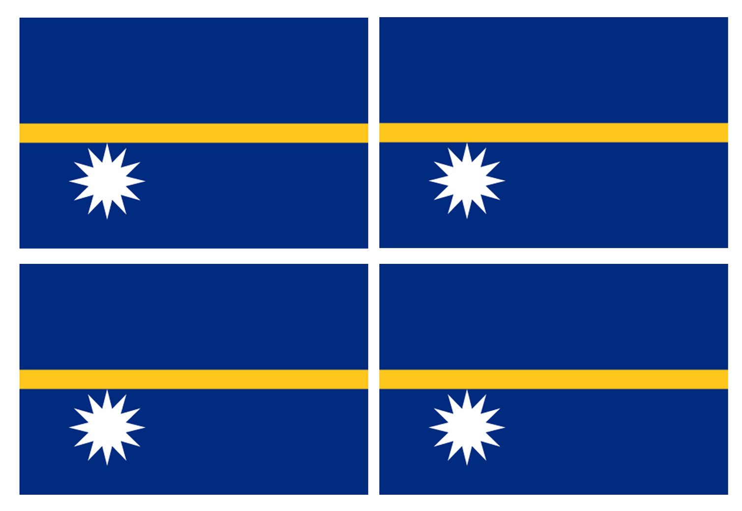 Drapeau Nauru (4 fois 9.5x6.3cm) - Sticker/autocollant