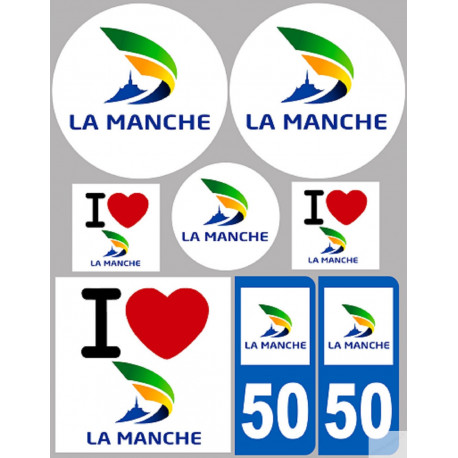 Manche (8 autocollants variés) - Sticker/autocollant