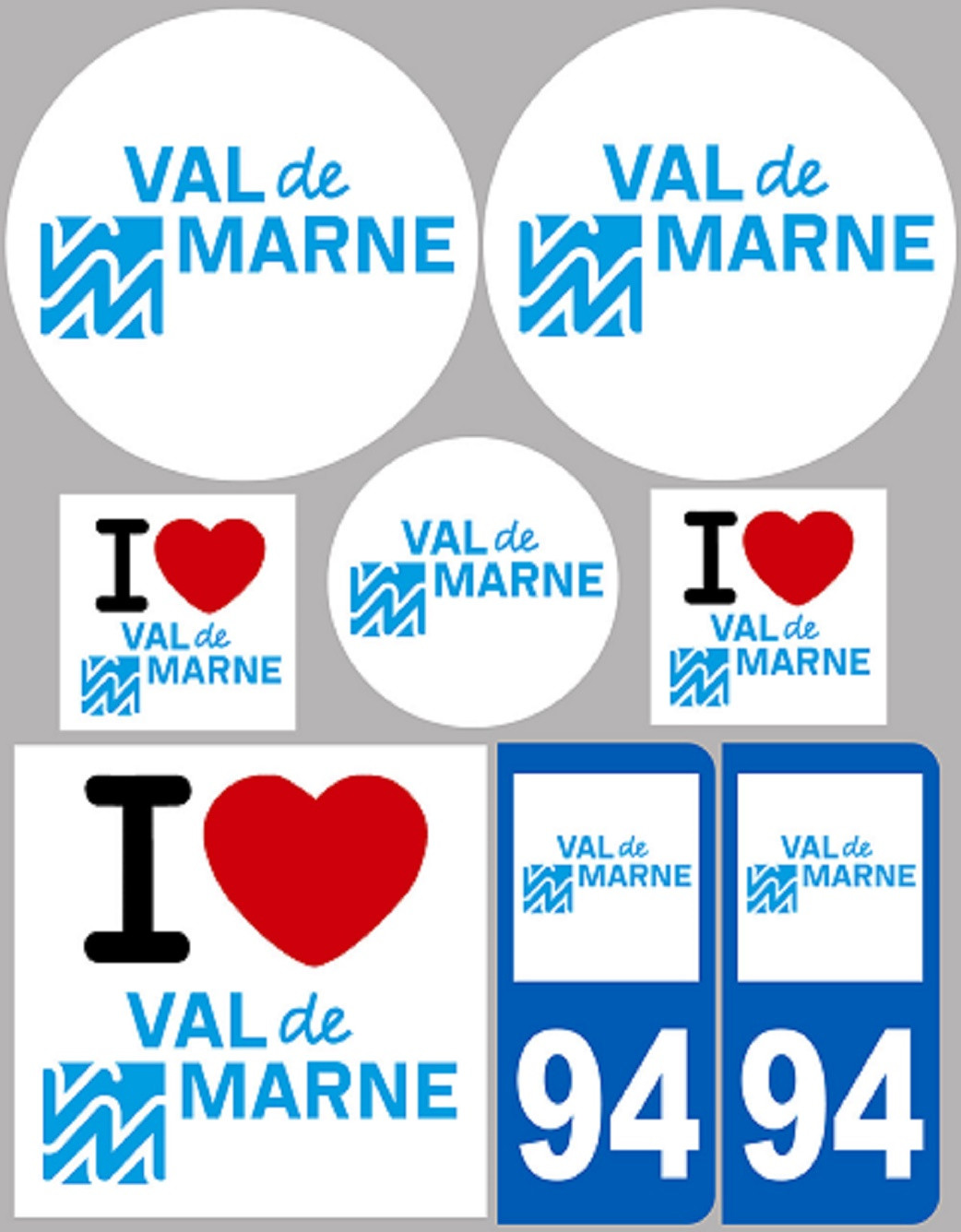 Val de Marne (8 autocollants variés) - Sticker/autocollant