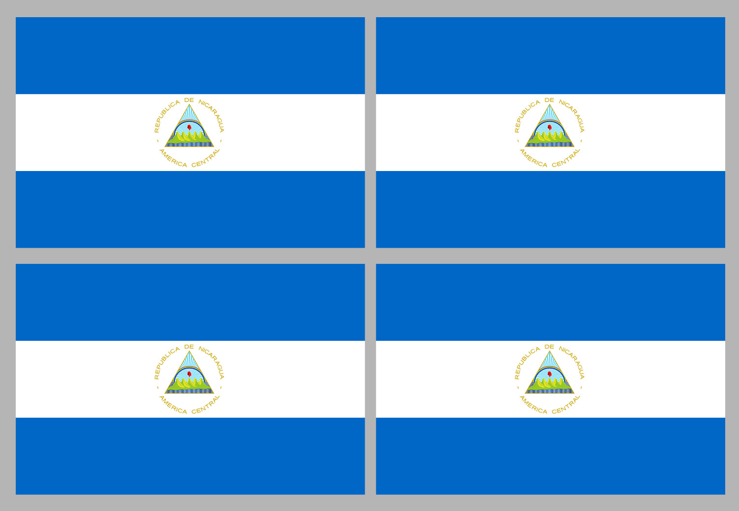 Drapeau Nicaragua (4 fois 9.5x6.3cm) - Sticker/autocollant