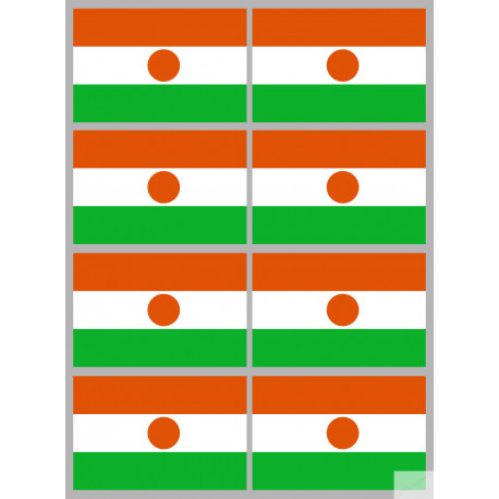 Drapeau Niger (8 fois 9.5x6.3cm) - Sticker/autocollant