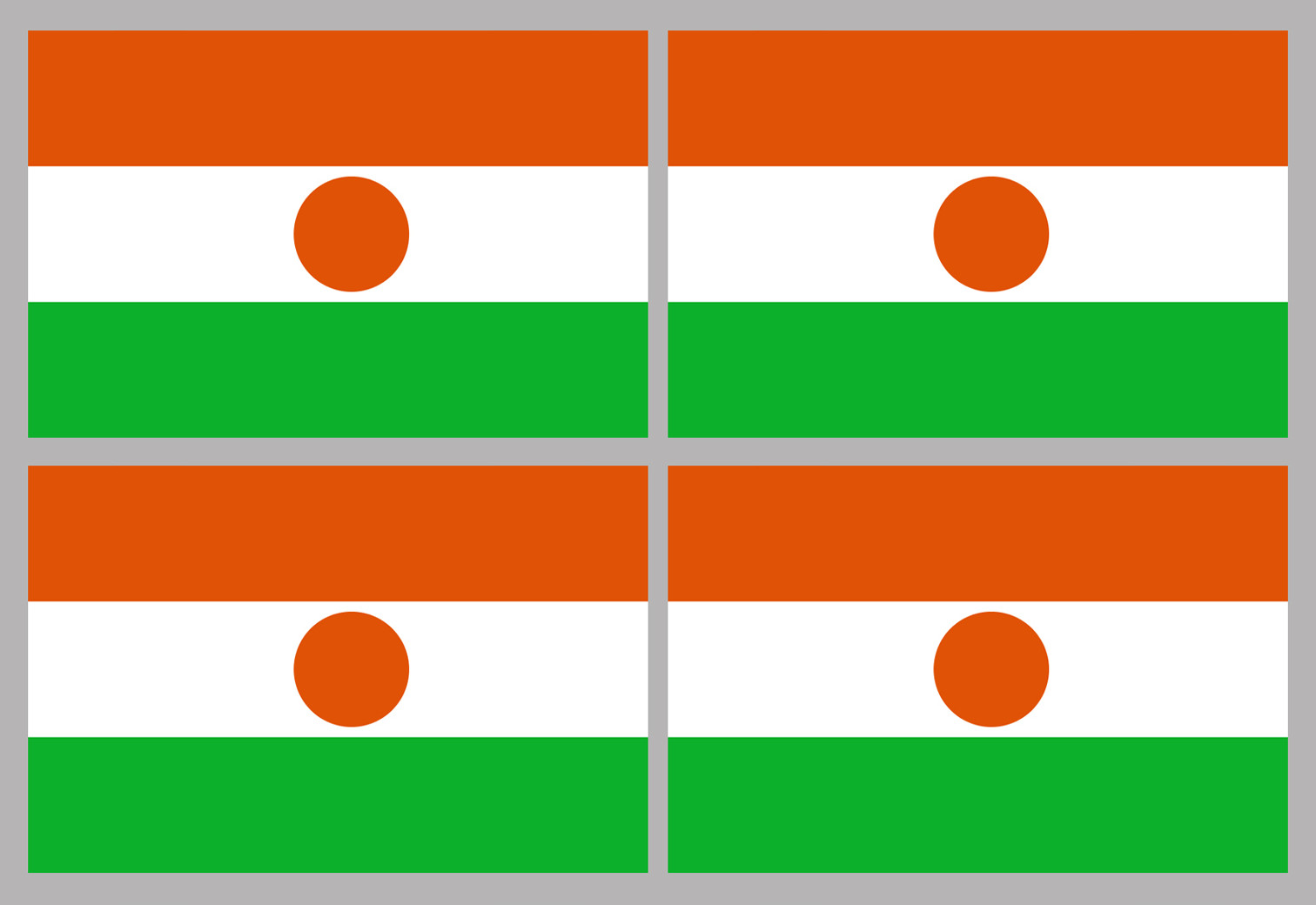 Drapeau Niger (4 fois 9.5x6.3cm) - Sticker/autocollant