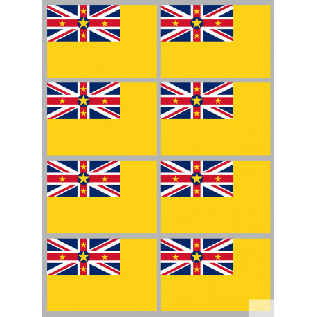 Drapeau Niue (8 fois 9.5x6.3cm) - Sticker/autocollant