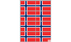 Drapeau Norvège (8 fois 9.5x6.3cm) - Sticker/autocollant