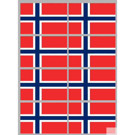 Drapeau Norvège (8 fois 9.5x6.3cm) - Sticker/autocollant