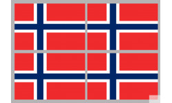 Drapeau Norvège (4 fois 9.5x6.3cm) - Sticker/autocollant