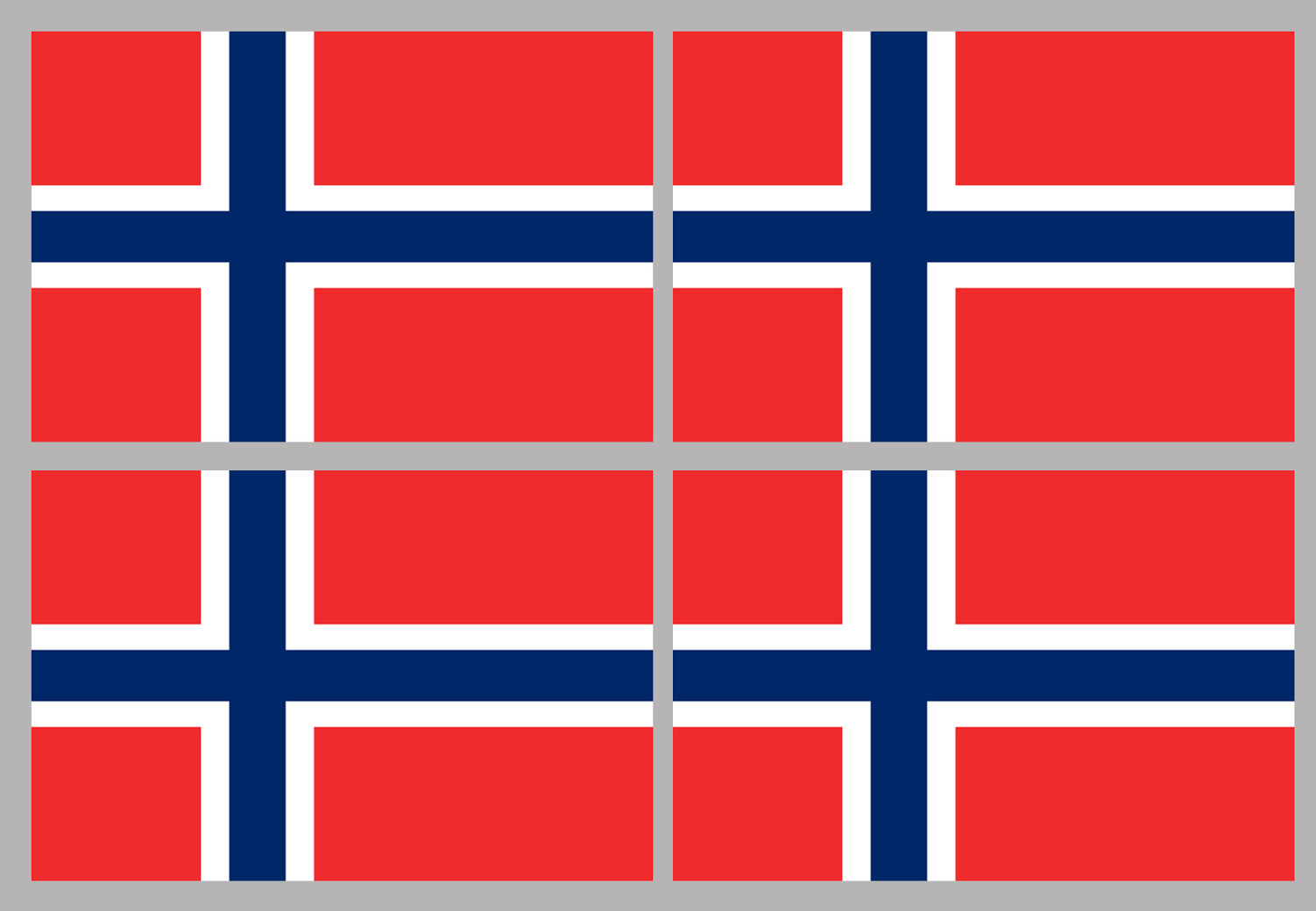 Drapeau Norvège (4 fois 9.5x6.3cm) - Sticker/autocollant