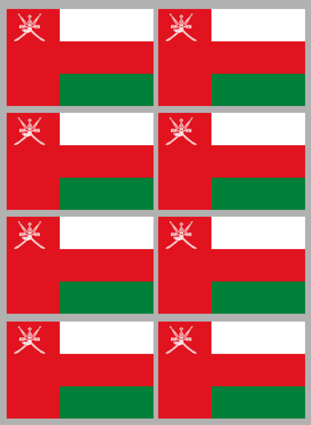 Drapeau Oman (8 fois 9.5x6.3cm) - Sticker/autocollant