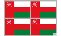 Drapeau Oman (4 fois 9.5x6.3cm) - Sticker/autocollant