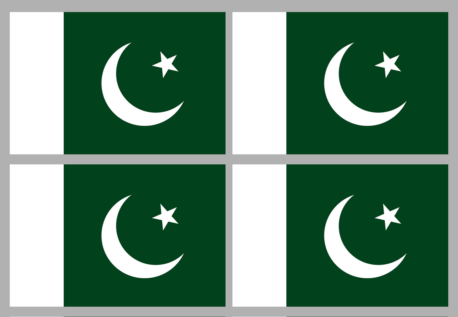 Drapeau Pakistan (4 fois 9.5x6.3cm) - Sticker/autocollant