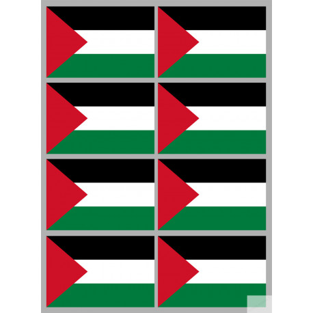 Drapeau Palestine (8 fois 9.5x6.3cm) - Sticker/autocollant