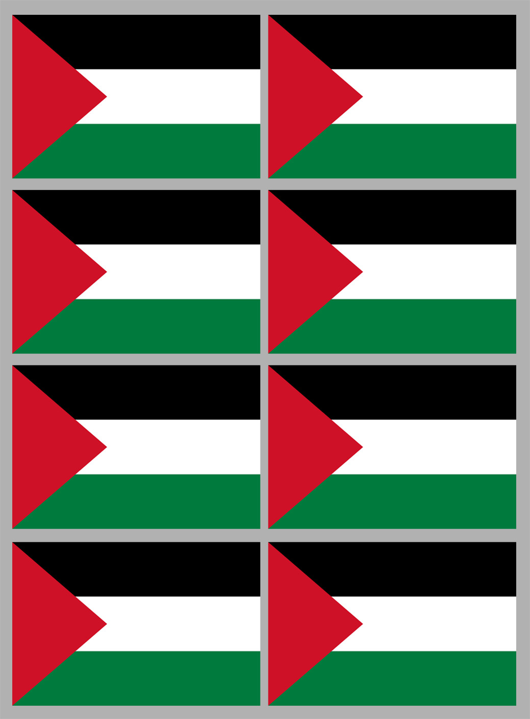 Drapeau Palestine (8 fois 9.5x6.3cm) - Sticker/autocollant