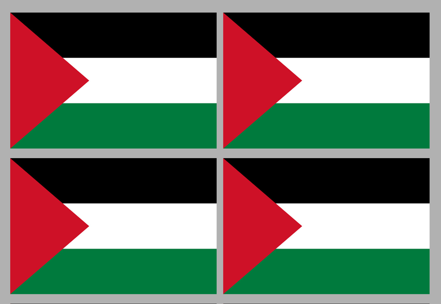 Drapeau Palestine (4 fois 9.5x6.3cm) - Sticker/autocollant